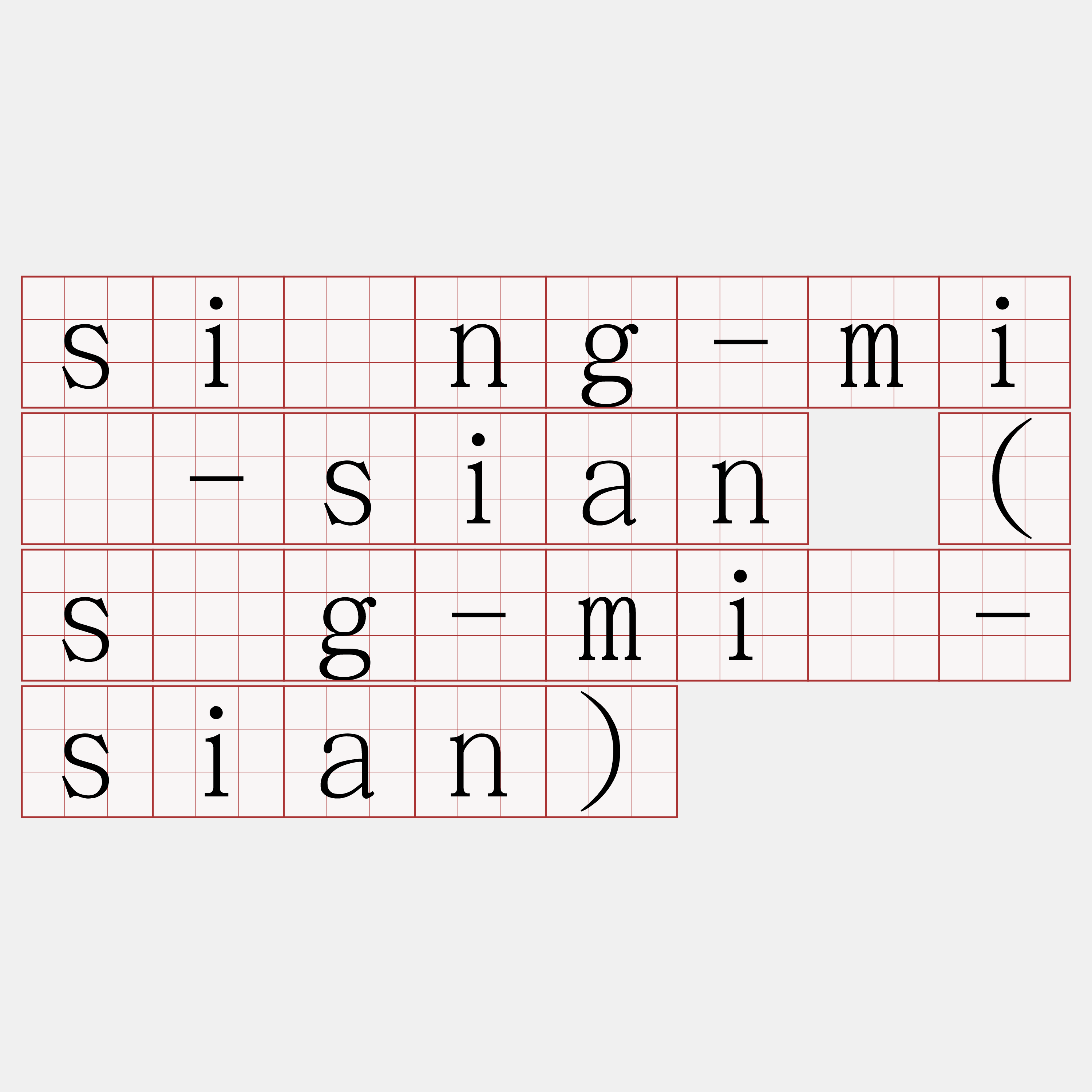 siòng-miā-sian (sǹg-miā-sian)
